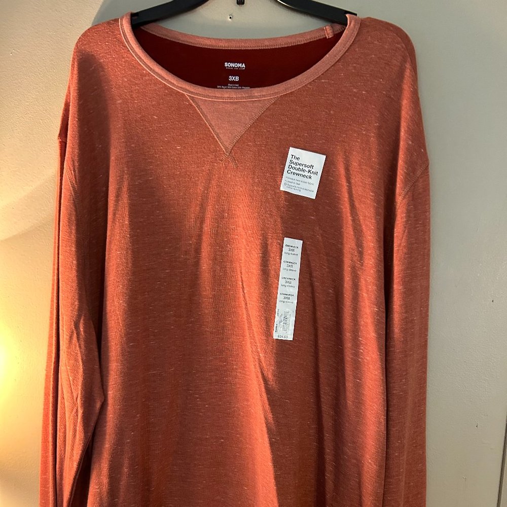 Sonoma men's NEW maple snow (clay color) top Size 3XB